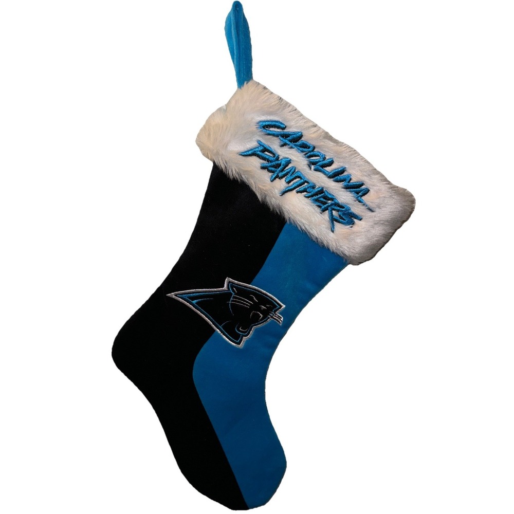Forever Collectibles Carolina Panthers Team Logo Plush Christmas Stocking 18"